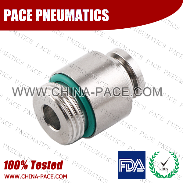 G Thread Round Male Straight Stainless Steel Push To Connect Fittings, Round Male Stainless Steel Push In Fittings